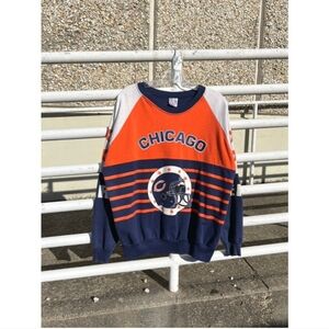 80s Chicago Bears Double Sided Vintage NFL Football Gabat Crewneck Sweatshirt